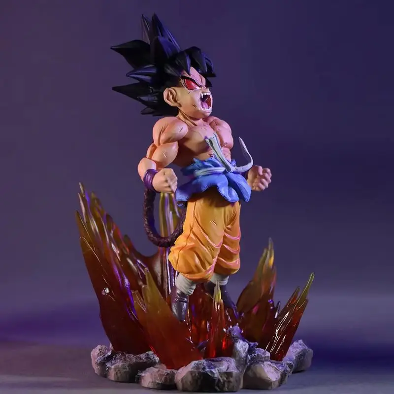Nueva alta calidad 19cm Shk Kai Ape Series No.2 Glow Black Hair Super Four Goku figura Pvc Goku Anime modelo ornamento regalo de cumpleaños