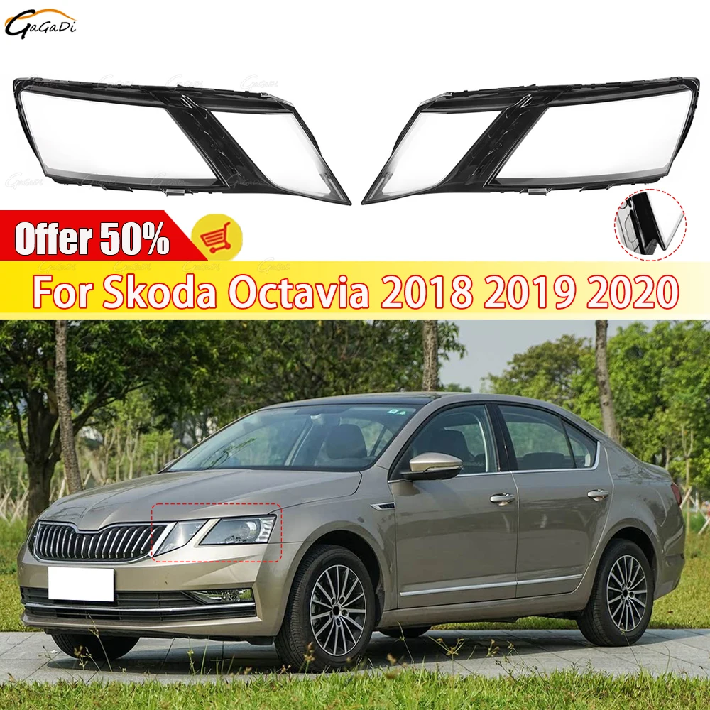 

Крышка фары подходит для Skoda Octavia 2018 2019 2020, линза для фар, корпус автомобильной фары, водонепроницаемый, пылезащитный