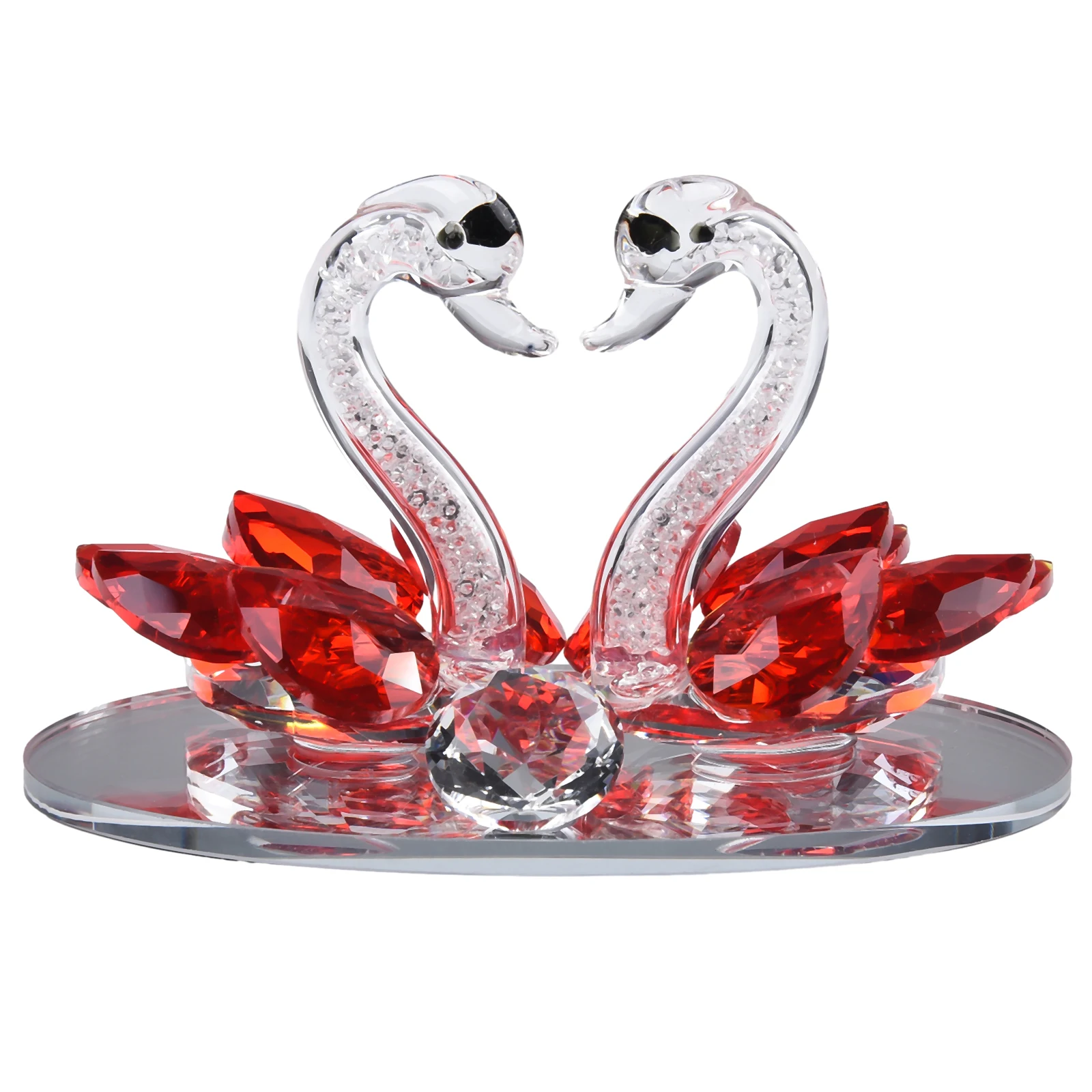 For Crystal For Swan Ornament for Living Room Home Decoration Interior Craft Figurine for Shelf Table Desk Display