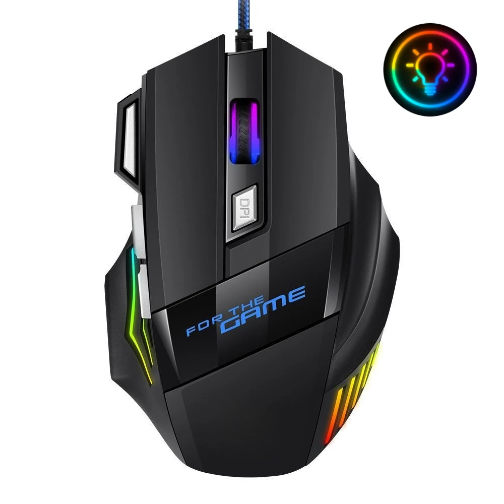 Wired Gaming Mouse Gamer Computer Mouse Silent Ergonomic Mouse RGB Backlit Game Mause 7 Buttons USB Optical Mice For PC Gaming