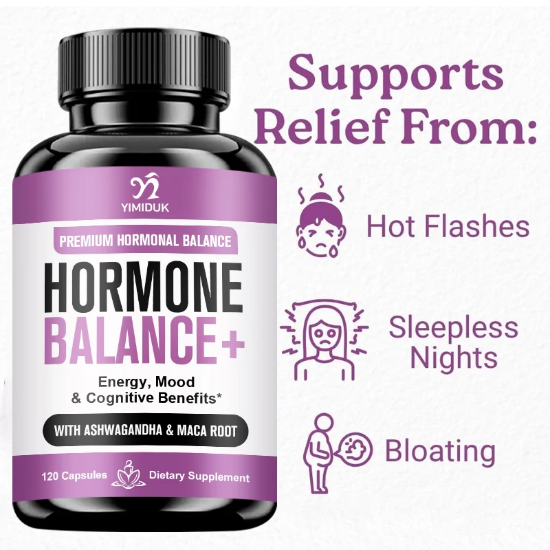 Buy 1 Get 1 Free! Hormone Balance Supplement, for Balances Estrogen, Stress Relief, Boosts Energy & Mood, Metabolism, Vegan view 2