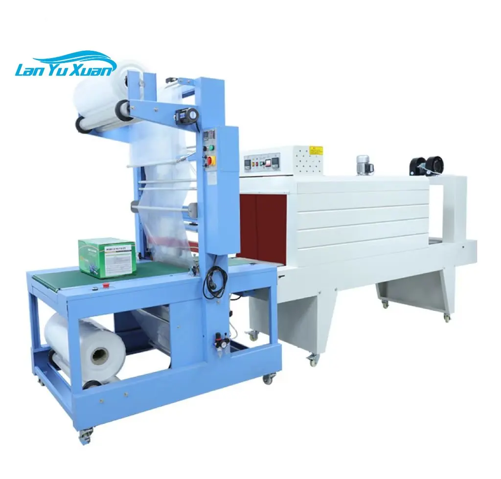 PE Film Shrink Wrapping Carton Box Mineral Water Bottles Packing Machine with Heat Shrink Tunnel