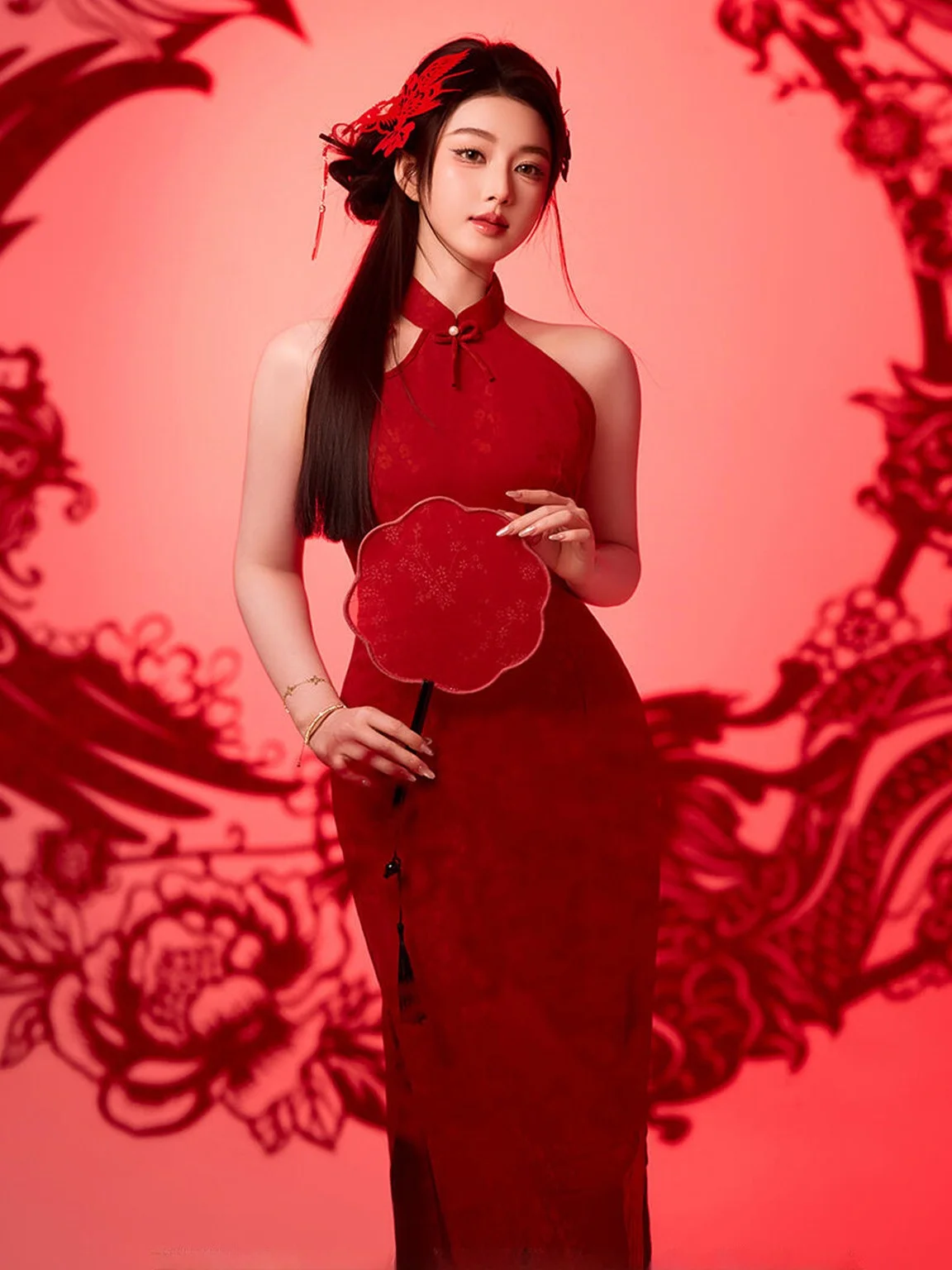 

New Year Theme Red Paper Cutting Chinese Sle Photoaphy Studio Photooot Traditional National Artistic Individu...