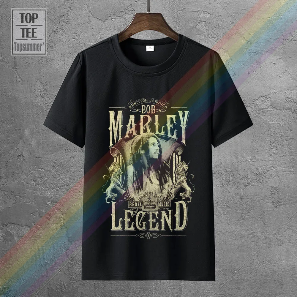 Camisetas 100% de algodón con estampado 3D para hombre, ropa de marca, camisetas Bob Marley Legend