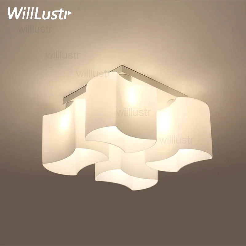 

white glass ceiling lamp modern design frosted glass shade light home collection lighting bedroom foyer doorway cloud lights