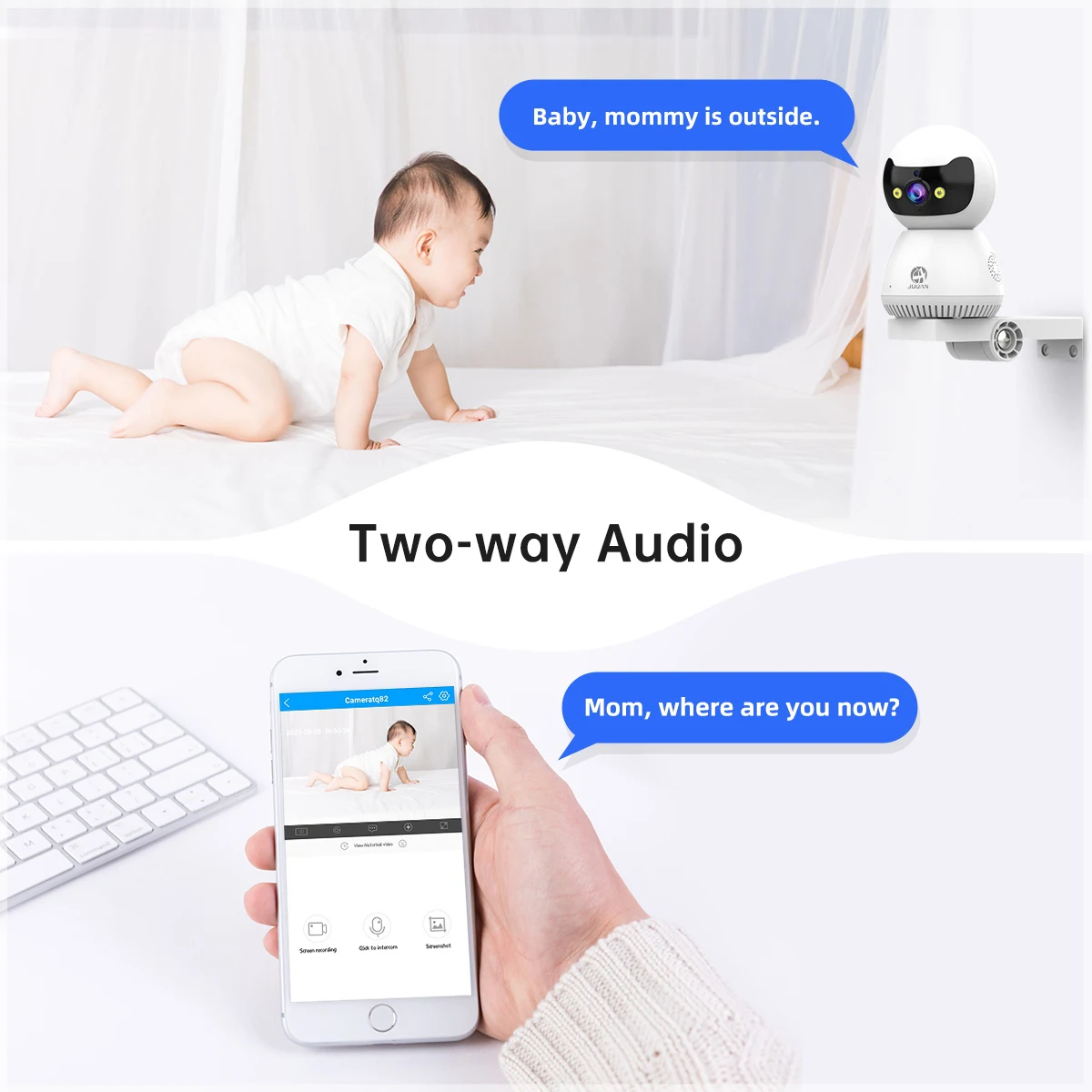 Jooan 5MP PTZ IP Camera 5G Wifi Baby Monitor Smart Home Surveillance Camera Auto Tracking Color Night Security CCTV Camera