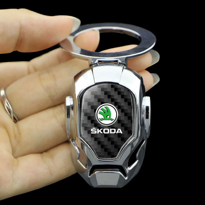 

Car One-Key Start Button Decorative Cover for Skoda, Iron Man Design Ignition Button Trim, Car Interior Accessory