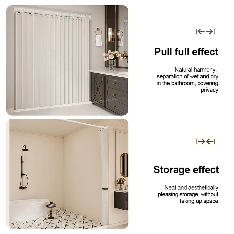 Foldable Door Curtain Moisture Proof Mildew Resistant Dry Wet Isolate Steam with Hooks for Bathroom Doorway Laundry Basement Blo