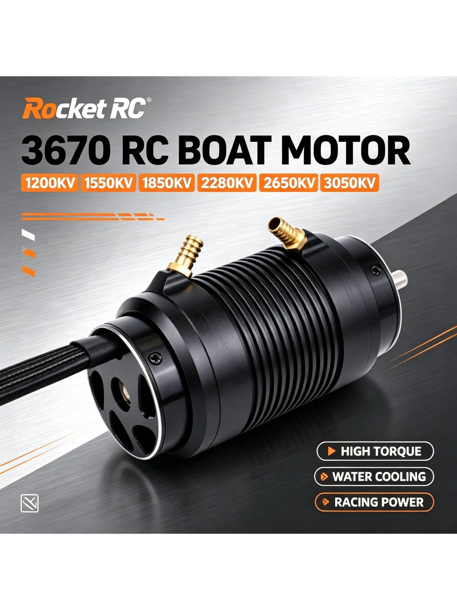 rocket-rc-3670-brushless-motor-1200kv-1550kv-1850kv-2280kv-2650kv-3050kv-for-800‑1000mm-catamaran-spartan-rc-boat