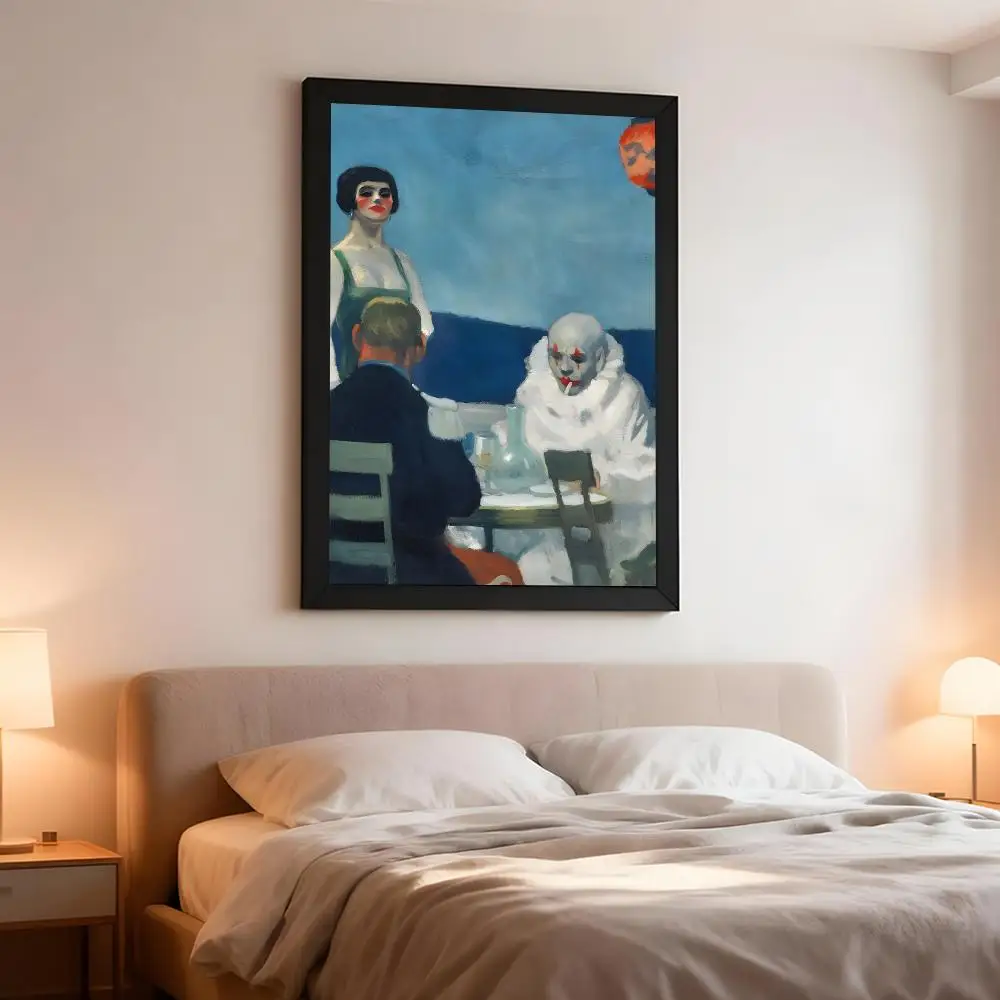 Classic Painter Edward Hopper Poster Artistic Peel-Off Wall Decor, Indoor Outdoor Home Ornament for Collectors