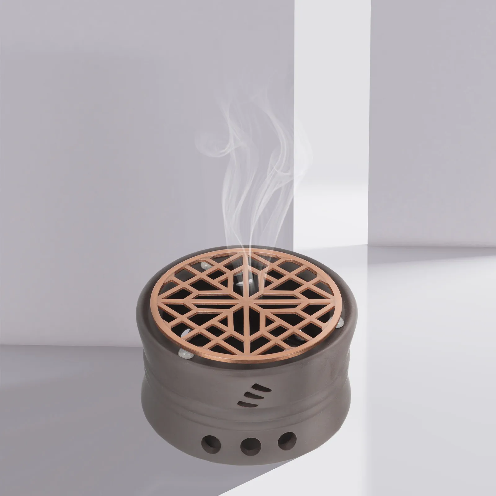 1Set Ceramic Hollow Teapot Warmer Japanese Style Tea Heating Stove for Home Office Tea Use Warm Milk Coffee Multi