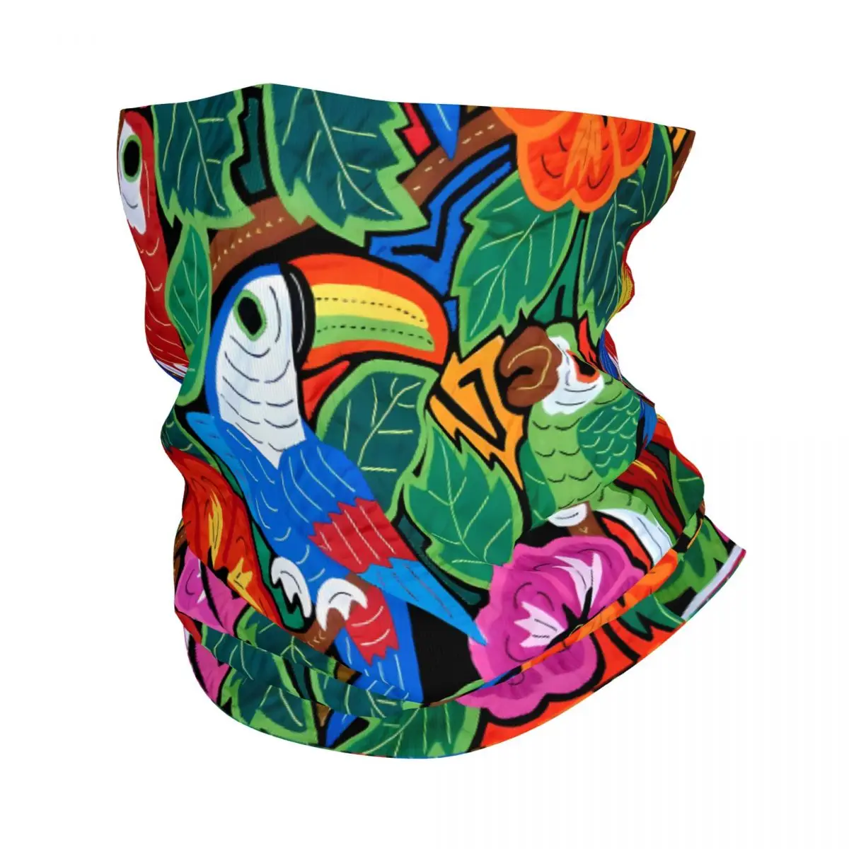 Parrot Birdies Thin Bandana Neck Gaiter Wrap Scarf Headband Neck Cover