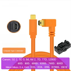 New Elbow Camera Computer MAC Shooting USB Cable Type-c USB-C DSLR Inline Cable Canon 5D2 5d3 80d 6d Nikon D4