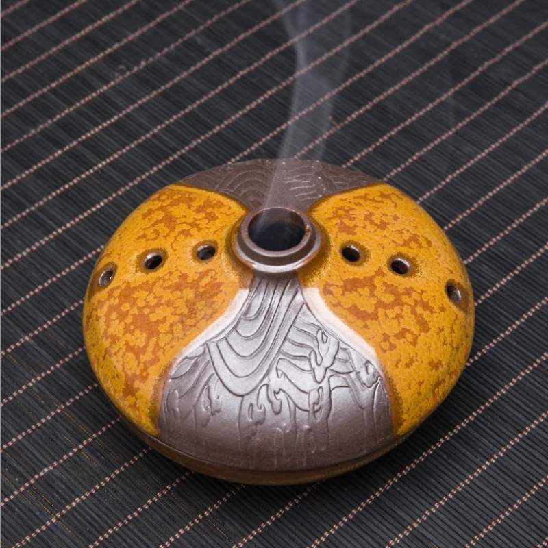 Backflow Incense Holder Ceramic Plate for Sleep Aid Meditation Relaxation Creative Home Decor Gift Idea