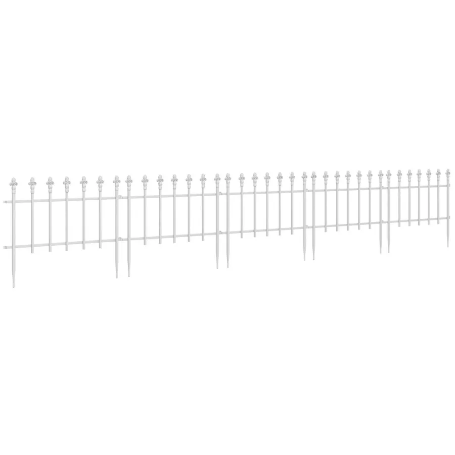 

Drative Garden Border Panels 5 Pack Flower Bed Edging White Yard Fencing