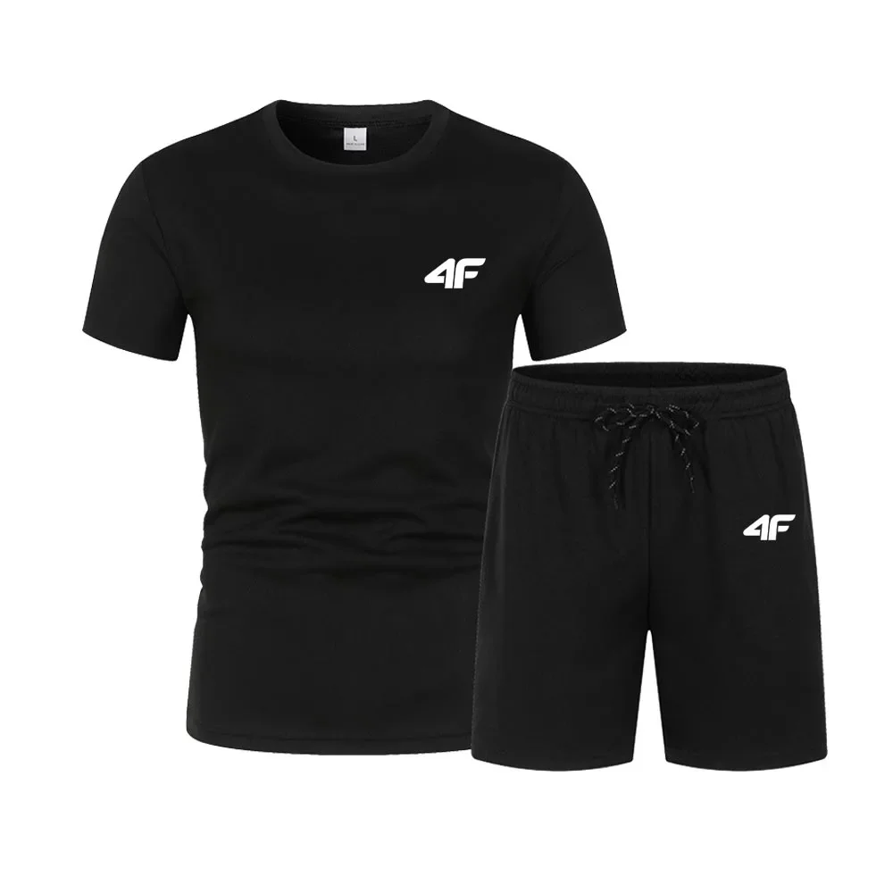 

Summer Men's Casual Sports Suit Printed Sports Outdoor Jogging Sweatshirt Sweatpants Breathable Quick Drying 2 Piece