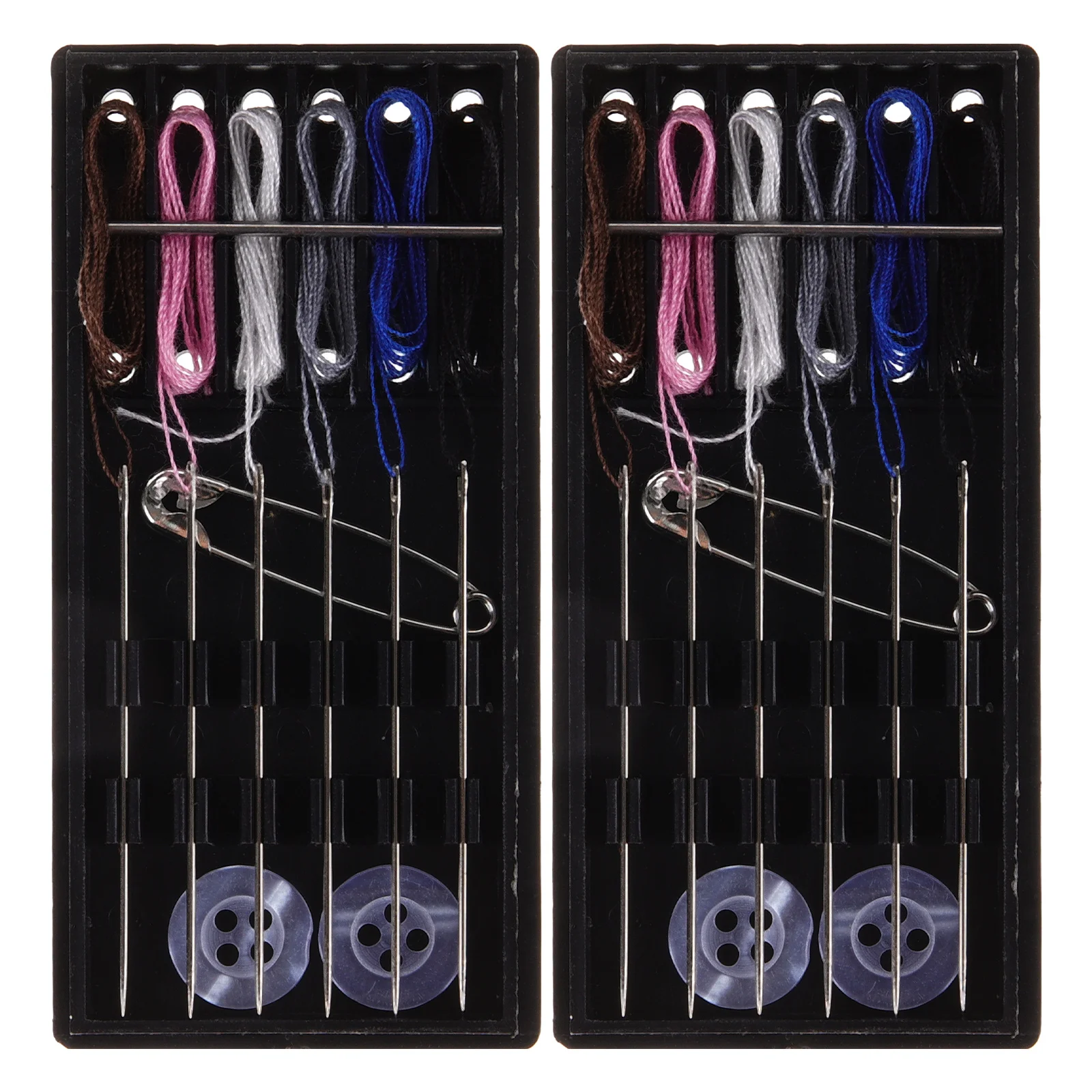 

2pcs Mini Thread Needles Tools Adult Household Portable Needlework Supplies Lightweight Box for Tools Travel Sewing Kit