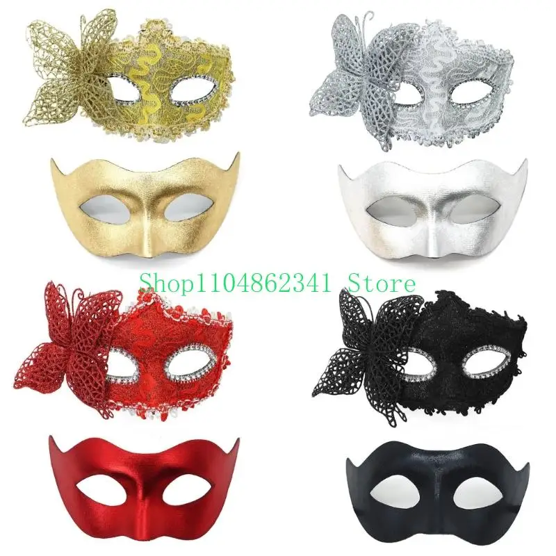 

5asd Couple Masquerade Mask for Men Women Halloween Wedding Half Face Masquerade Costume Mask Masquerade Costume Accessory