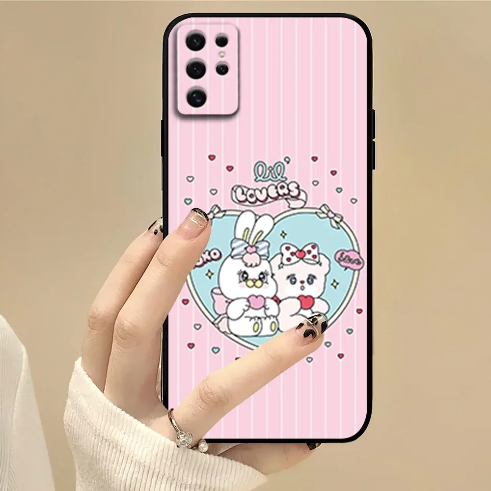 Funda de teléfono con bonito conejito de dibujos animados para Samsung S22 S23 A73 A72 A71 A54 A53 E carcasa suave de Color Ultra