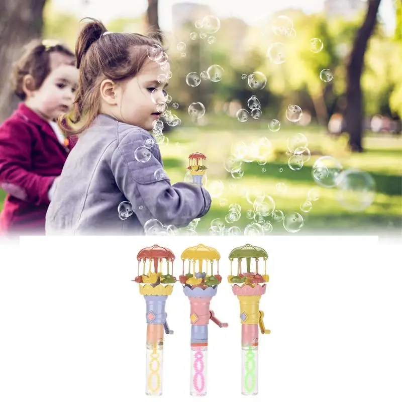 Bubble Wands For Kids Carousel Design Summer Outdoor Backyard Toys Novelty Toys & Amusements Leak Proof Novelty Bubble Wand For