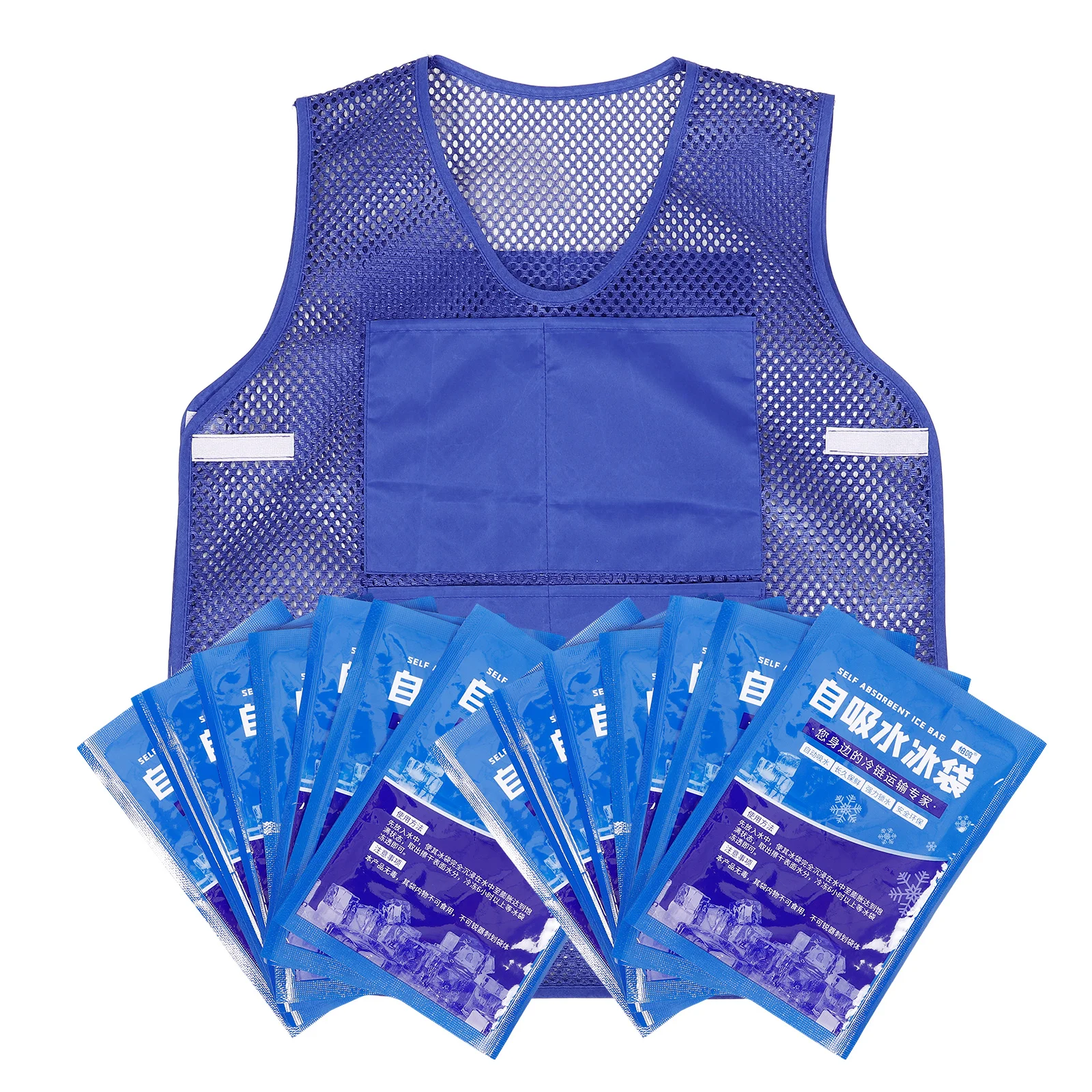 

1 Set Vest Reusable Ice Packs Vest For Outdoor Work Lightweight Cooling Waistcoat Durable Polyester Summer Cooling Costume For