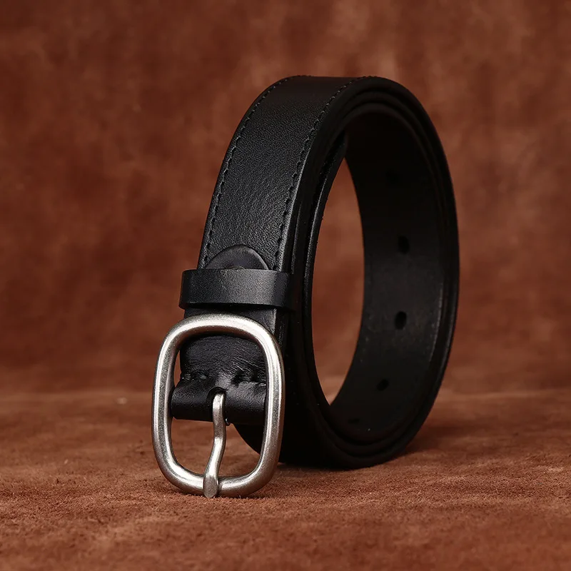 

2.8CM genuine leather pure cowhide women's pin buckle belt fashionable and versatile net celebrity jeans belt