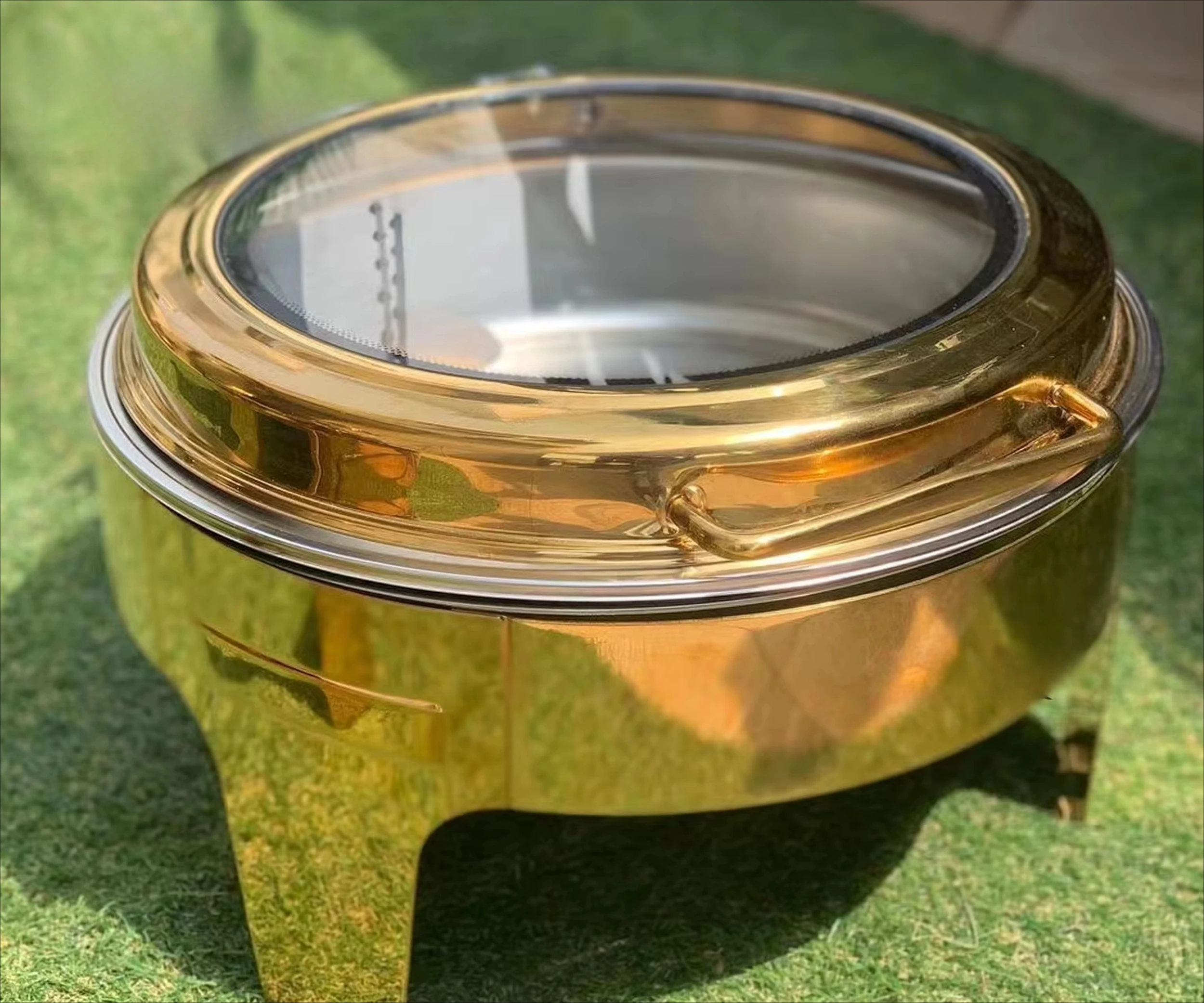High Quality 6L Gold Round Sevring Equipment Wedding Banque…