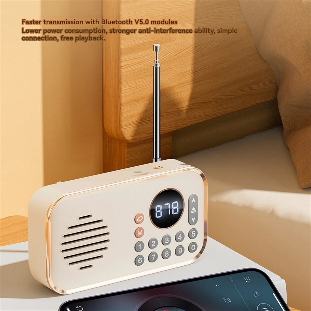 Altavoz Bluetooth Radio FM portátil Recargable Pequeño altavoz inalámbrico Bluetooth Estéreo envolvente