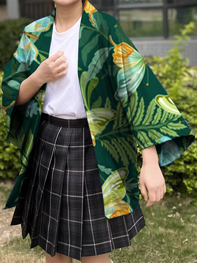 Japanese Traditional Clothing Japanese Kimono Women's Fashion Casual Loose Hawaiian Print Light Comfortable And Breathable