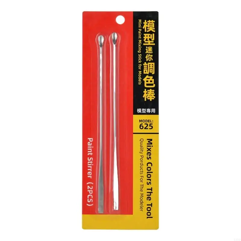 XXFE Paint Mixing for Model Painting Stainless Steel 2 Piece with Spoon Ends for Color Adjustment and Detail Painting