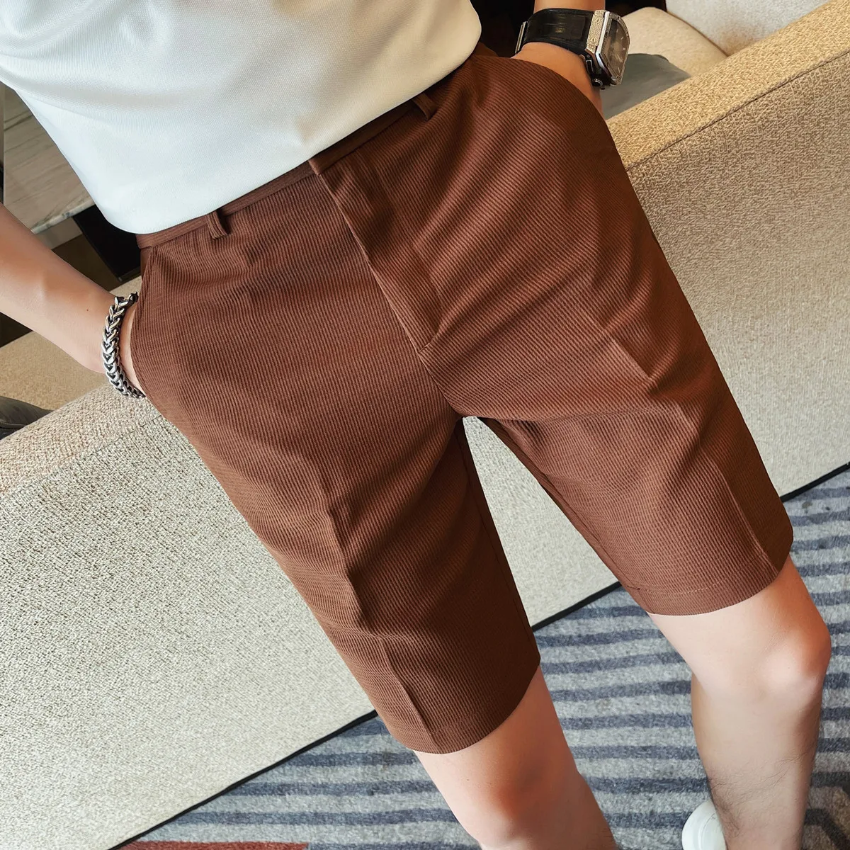 Men's Elastic Waist Summer Sho - Shorts Chino Slim recension och pris