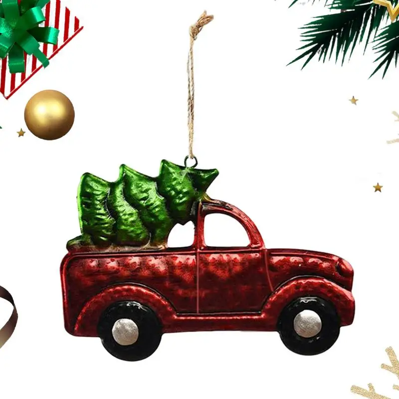 Christmas Truck Iron Pendants Ornaments For Christmas Tree Ornament New Year Decoration Gifts Party Kid Toys