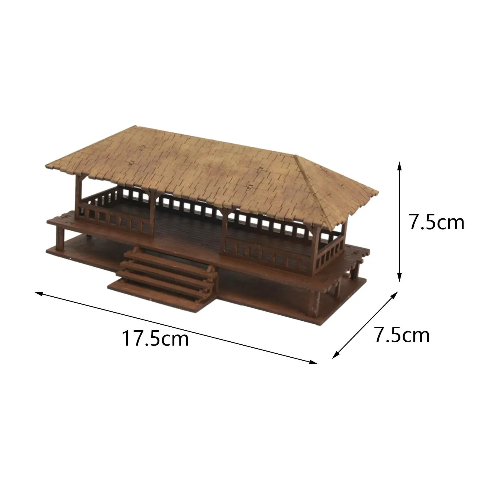 3D Wooden Puzzle 1/72 Wooden Cabin for Sand Table Accessory Micro Landscape