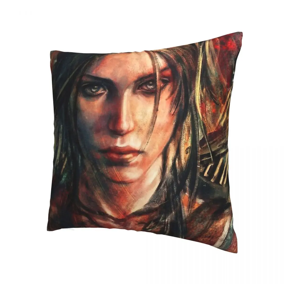 Lara Croft Beautiful Painting Throw Pillow Case Tomb Raider Jonah Maiava Game Backpack Coussin Covers Washable For Home Decor