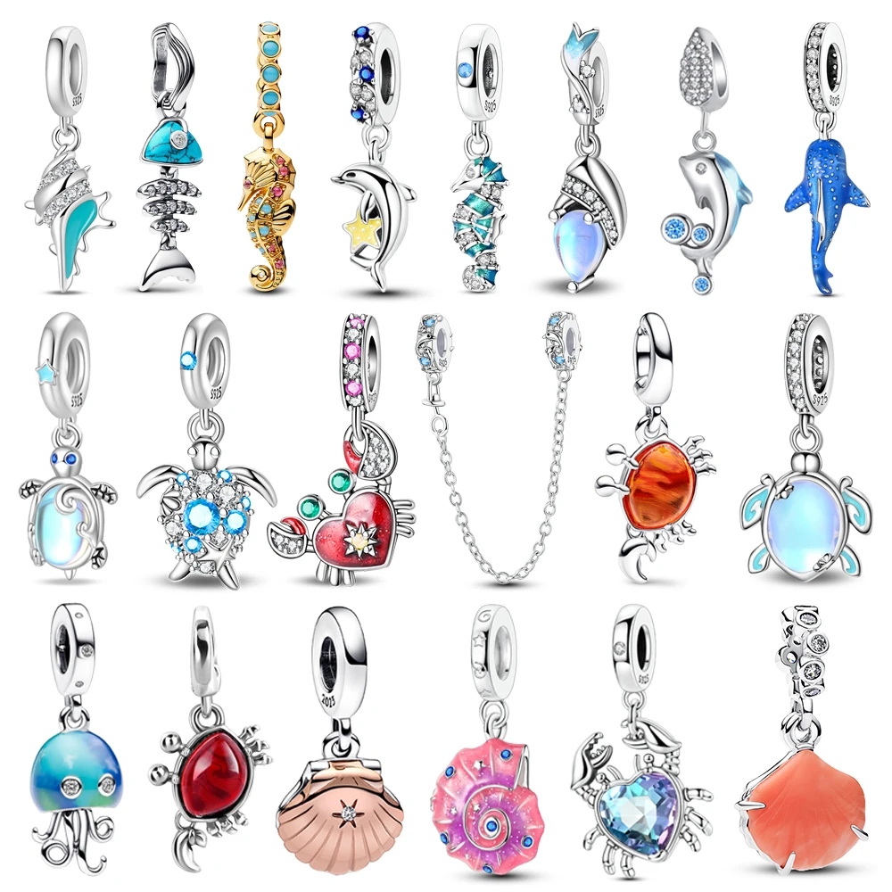 شعبية 925 فضة دولفين سلسلة آمنة وصدف وقنديل البحر استرخى سحر صالح سوار رائعة شاطئ حفلة هدية #1