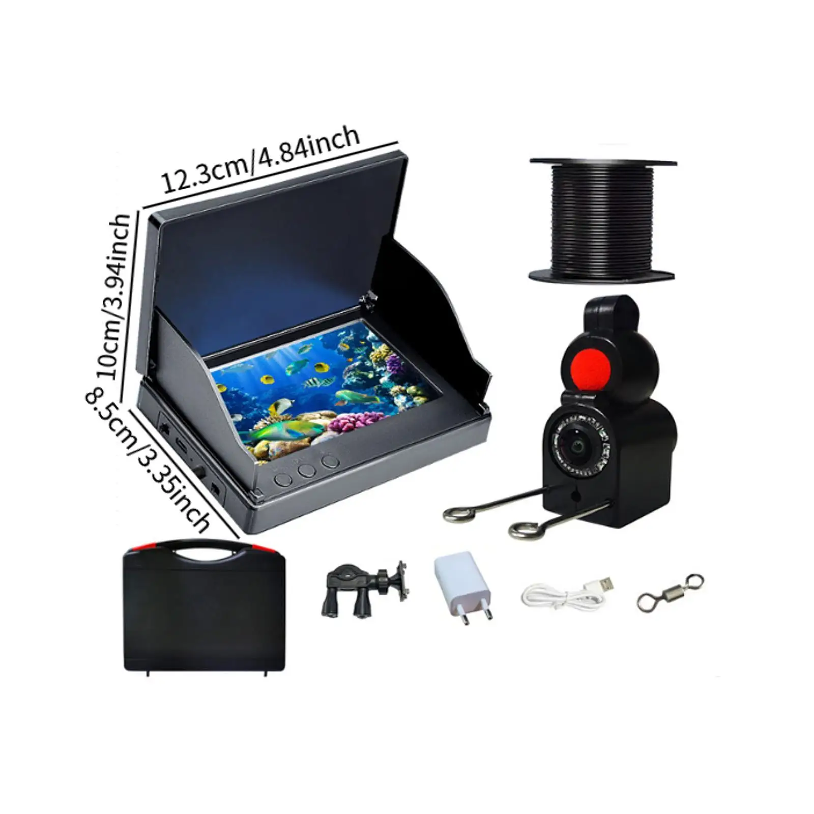 เครื่องหาปลา อุปกรณ์ตกปลา เครื่องวัดความลึก จอภาพสีกันน้ำระดับ IP68 สำหรับกีฬาทางน้ำในทะเลน้ำแข็งและทะเลสาบ