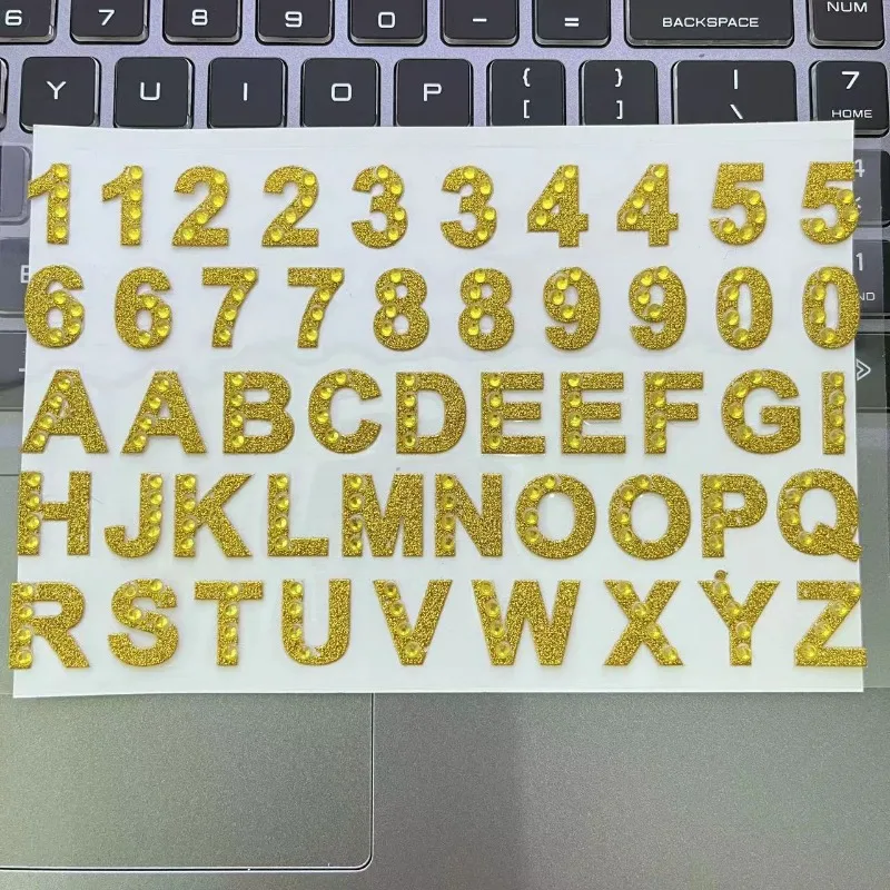 Sparkly Alphabet Numbers Stickers for DIY Decor Scrapbook Glitter Stickers for Kids Learning DIY Decals for Toys Cards Crafts