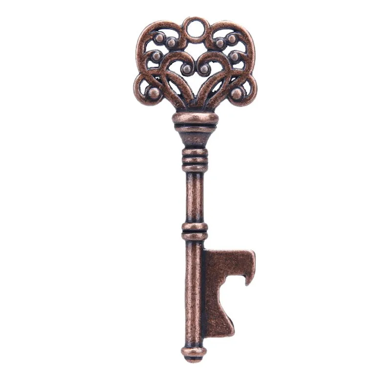 Key Shaped Bottle Opener Keychain Zinc Alloy Copper Silver Keyring Beer Bottle Can Opener Unique Gift Home Kitchen Accessories