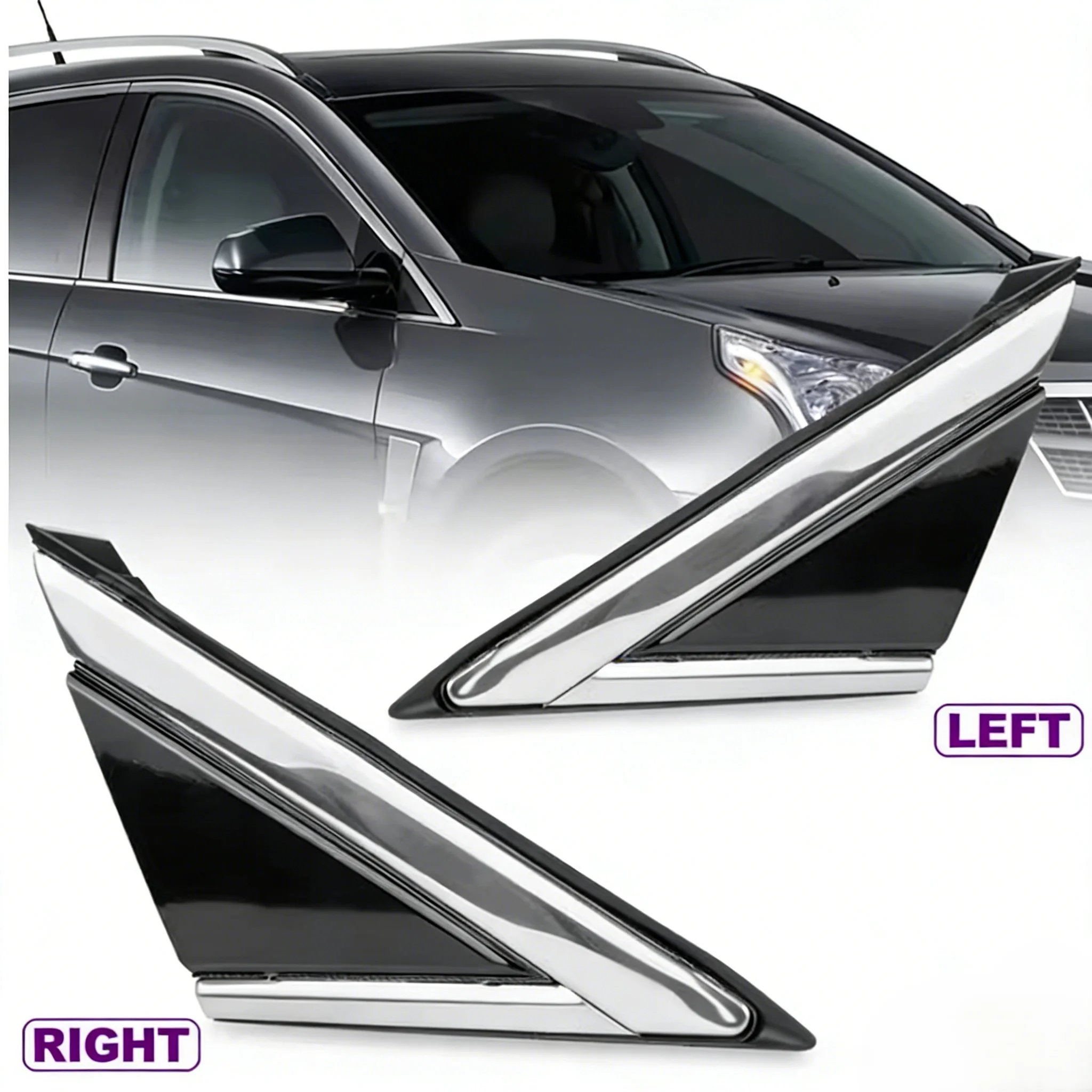 1Pair Door Mirror Flag Cover Molding Triangle Cover for 2010-2016 Cadillac SRX 22774041 22774040