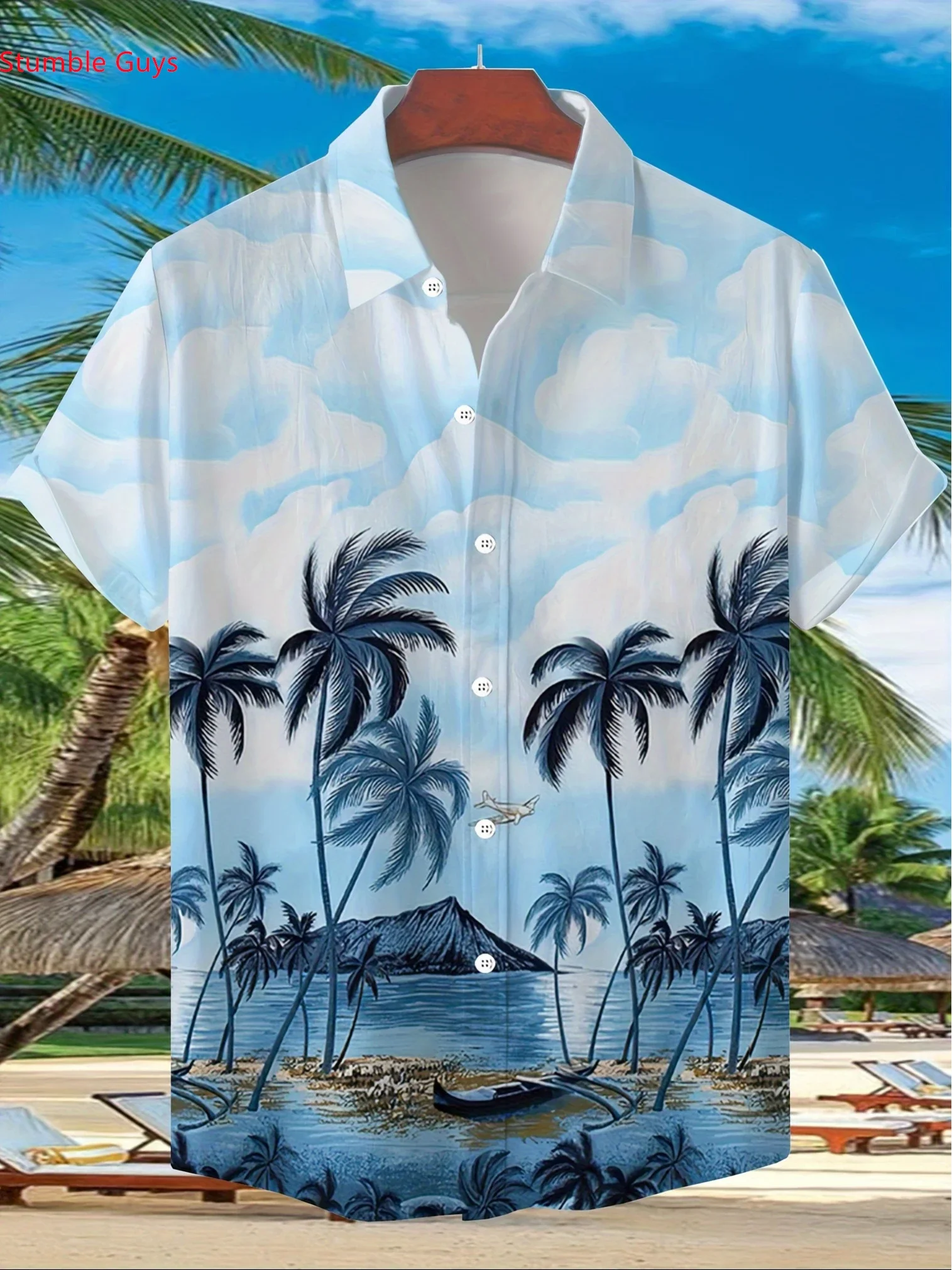 

Men's Breathable Beach Shirt Summer Man Short Sleeve Hawaiian Casual Fashion Print Lightweight Party Outfit Tops