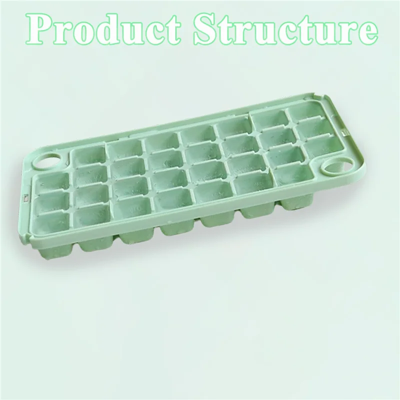 Ice Cube Tray with Lid Ice Trays for Freezer Ice Maker Mold with Container 60 Ice Trays Easy-Release Ice Green