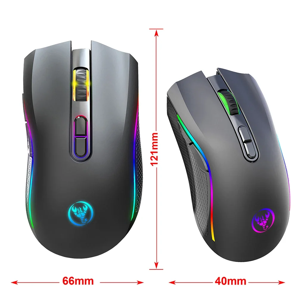 Rechargeable Wireless Mouse Gaming Usb Wireless Mouse White Rgb Gamer Maus 8 Buttons 4800dpi Cordless Mice For Computer Laptop