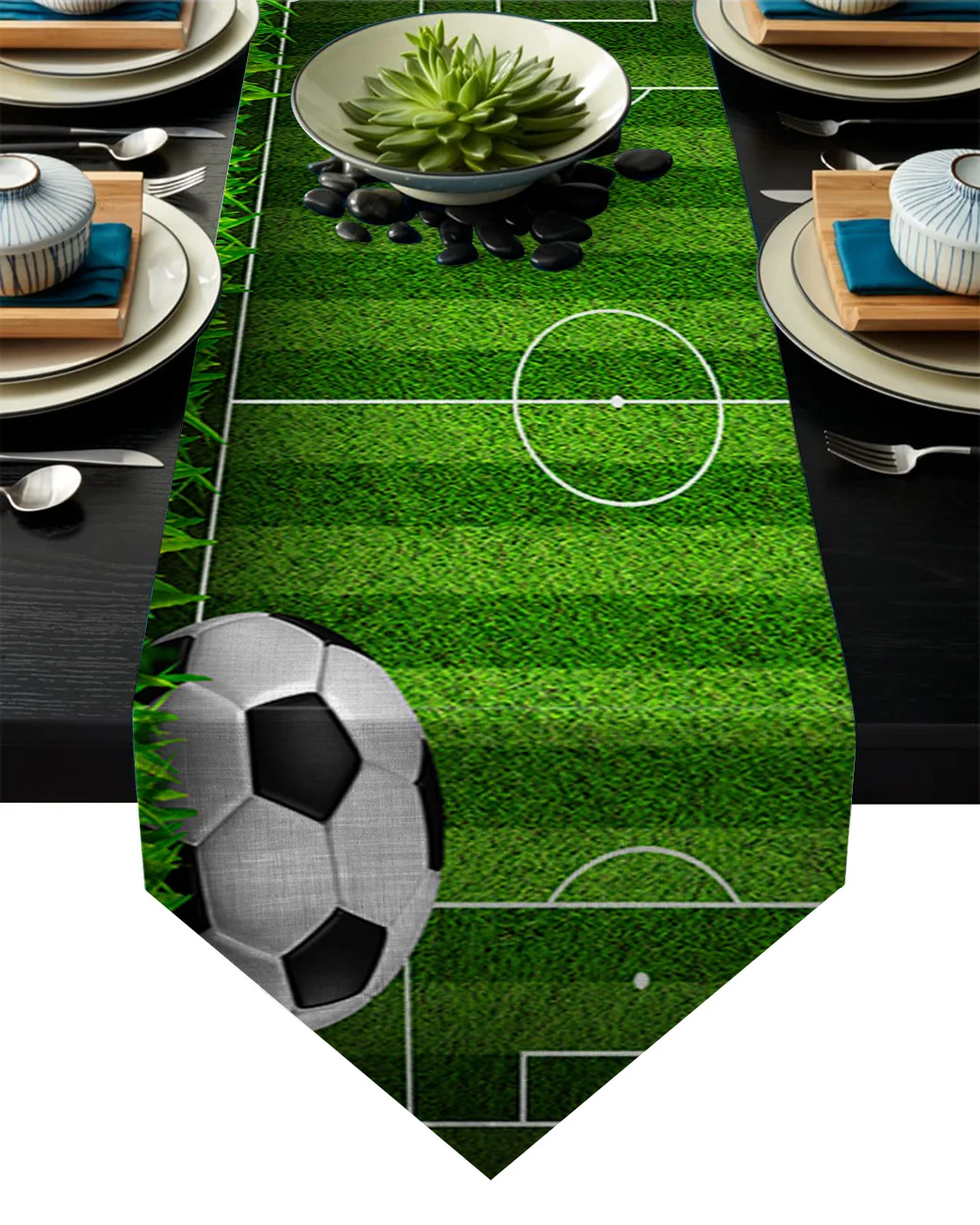 Modern Table Runners Soccer Football Game Competition In Gymnasium Table Runner Home Decor Tablecloth Wedding Party