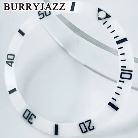 BURRYJAZZ 38 mm vit sluttande dykare GMT keramisk infattning SUB-infattning passar 40 mm boett NH35 NH34 automatiskt urverk 10 best sales 35 mm raminsats - №8