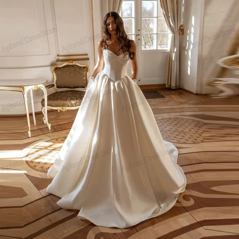 فساتين زفاف رشيقة زي العرائس الساحرة مثير بدون حمالات بدون ظهر رداء للحفلات الرسمية Vestidos De Novia مخصص 2026 #4