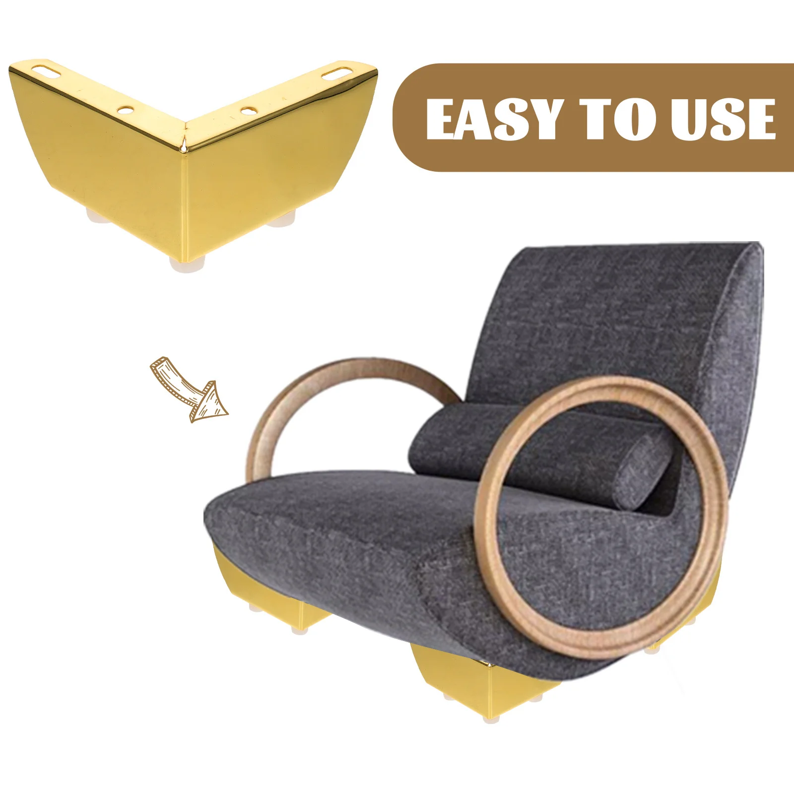 Pernas de móveis de ferro, 4 unidades, resistentes, pés de suporte para armários, armários, sofás, pernas de móveis