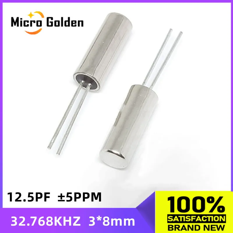 (10pcs)  32.768Khz 3*8mm Crystal Oscillator 32.768K 32768 3x8mm 308 Cylinder Quartz Frequency Resonator  12.5PF ±5PPM