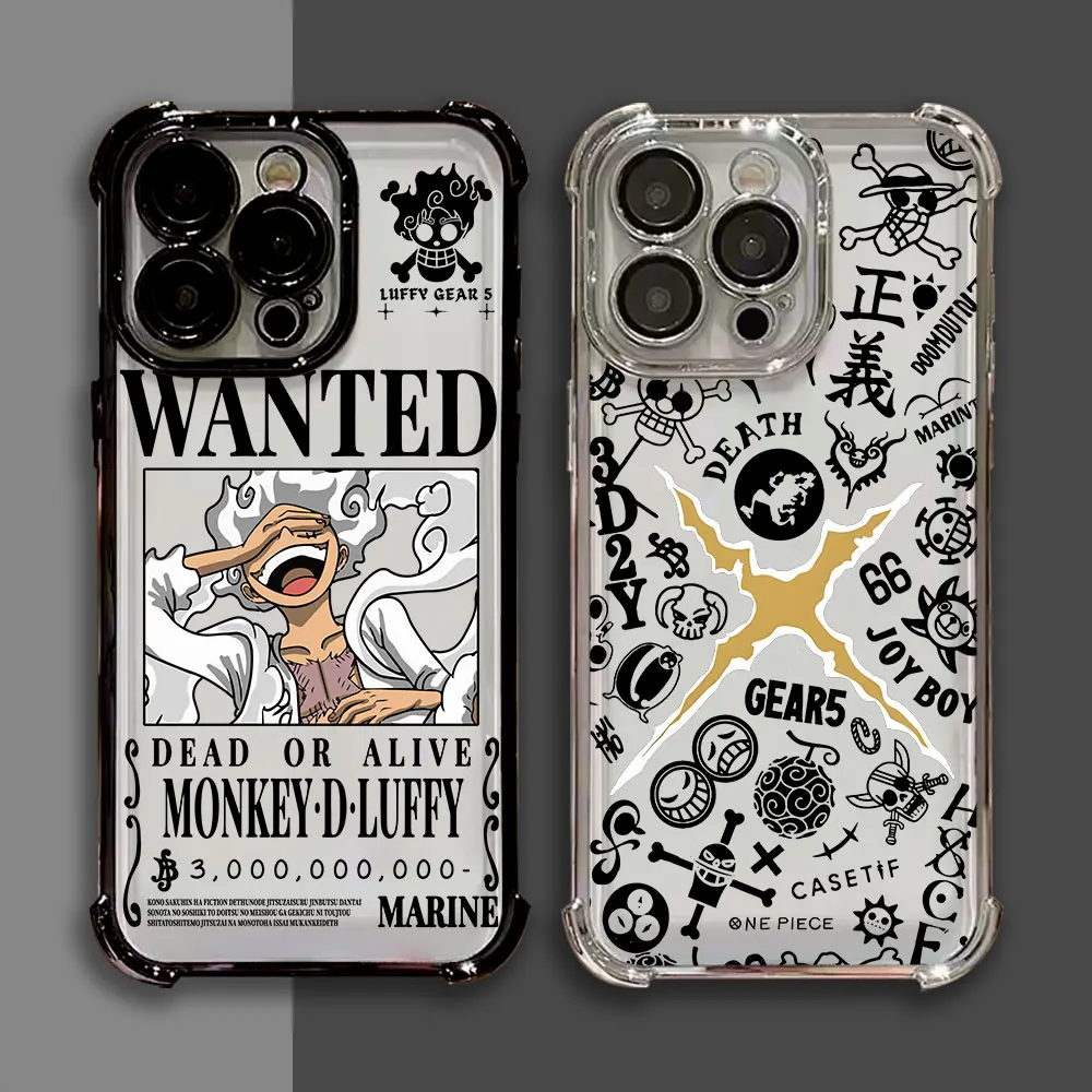 One Pieces Luffys Plating Phone Case For Samsung S26 S25 S24 S23 S22 S21 S20 FE Note20 Edge Plus Ultra 4G 5G Anti Fall Airbag