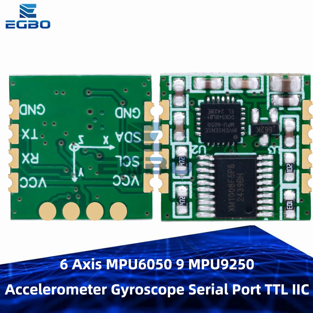 6-Achsen-MPU6050/MPU9250-Beschleunigungsmesser- und Gyroskop-Sensormodul mit seriellen TTL- und I2C-Schnittstellen – Neigungs- und Bewegungserkennung