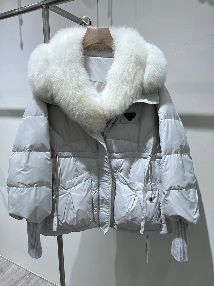 2025年新作 レディース 冬用 グースダウンコート 本物のフォックスファー襟付きジャケット 天然フォックスファー使用 レディースパーカー
